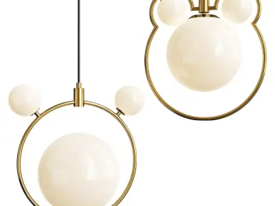 Glass Spherical Suspension Lamp 3D model