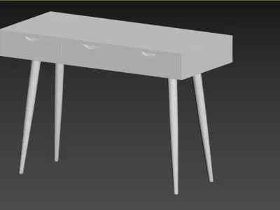 Neptune desk white 3D model