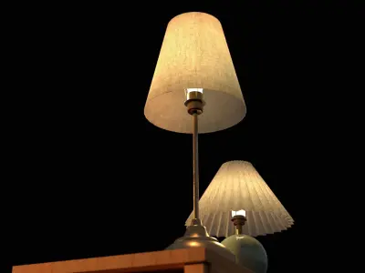 Table Lamp Low-poly 3D model 14