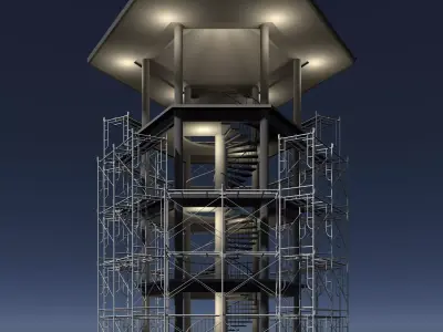 Pavilion in construction scene 26i05 3D model