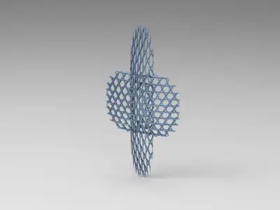 Diamond Cyberpunk Boss tower grid 3D model