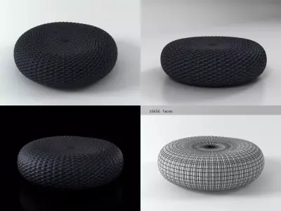 Shell Pouf 3D model