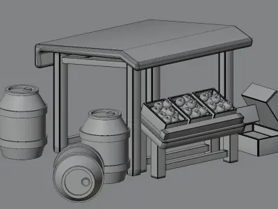 Medieval Apple Shop 3D model