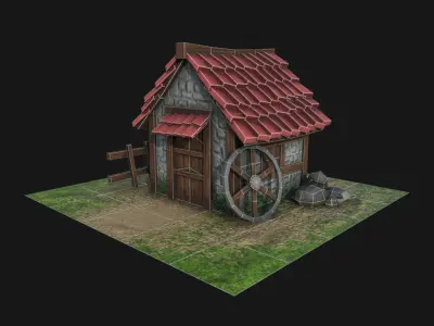  low poly house for game Free low-poly 3D model