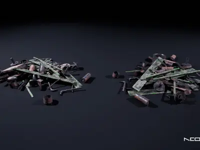 Scrapyard Props Low-poly 3D model