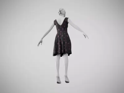 Dress 21 Light Burst Static Low-poly 3D model
