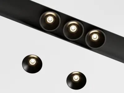 Light Set different lighting fixtures on wall 3D model