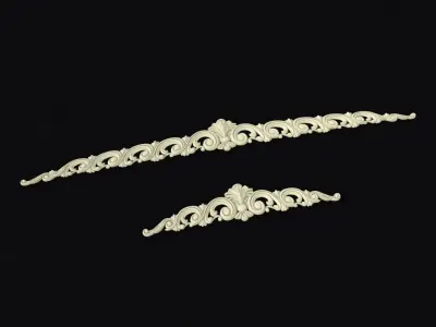 2 dekors two ornate pieces of metal 3D model