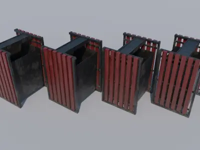 Realistic Trash Can - 3D Asset with Multiple Variants Low-poly 3D model