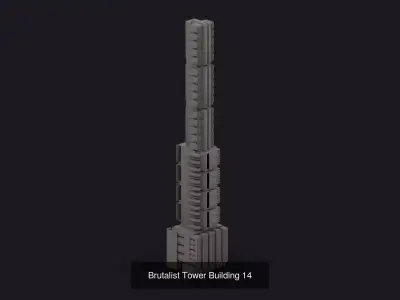 Brutalist Tower Buildings Pack 02