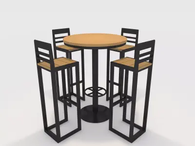 Bar Table And Chair 6 3D model
