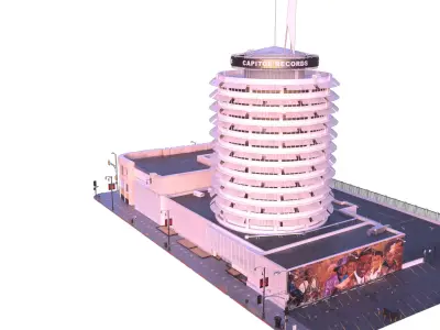 Capitol Records Los Angeles Building Low-Poly PBR Low-poly 3D model