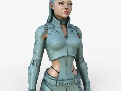 Futuristic Female High Detail 3D model