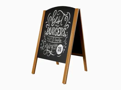 Sidewalk Chalkboard Sign 3D model