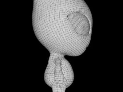 Green Alien Low-poly 3D model