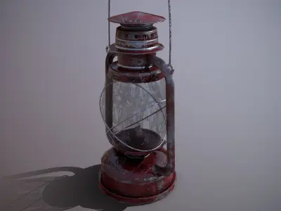 Lantern Low poly PBR old Low-poly 3D model