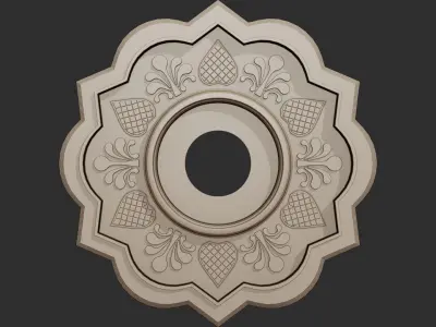 Ceiling pop design for fan and light   interior design  3D model