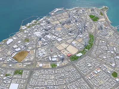 Kuwait Downtown Low-poly 3D model