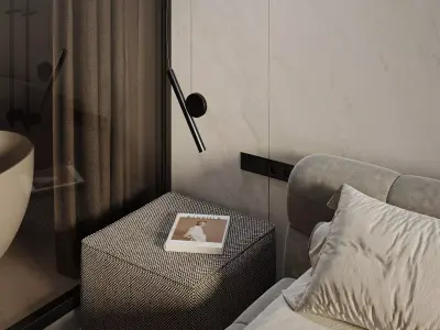 bedroom and bathroom 3D model buy