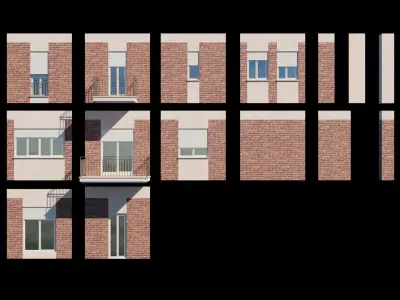 Modular Residential Building Pack Low-poly 3D model