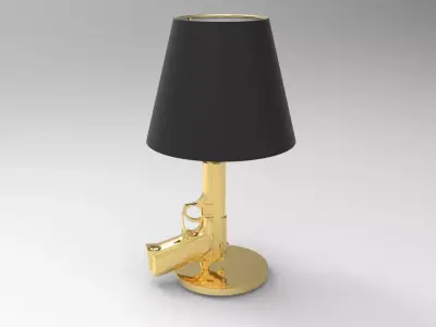 Bedside Gun Lamp 3D model
