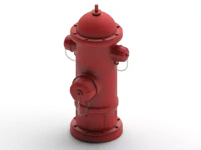 Fire Hydrant Low-poly 3D model 31