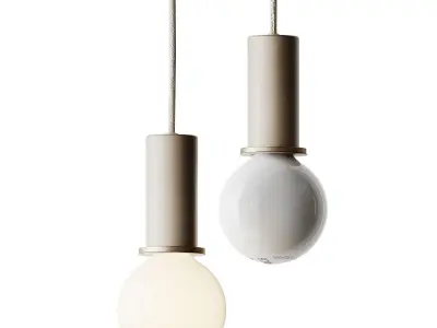 Low socket pendant luminaire Beige and Brass from Ferm living 3D model