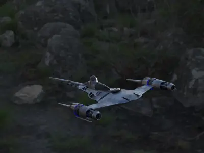 mandalorian3 naboo n1 starfighter Low-poly 3D model