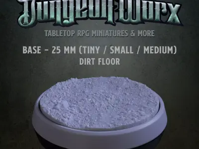 25 mm Tabletop RPG Miniature Base - Dirt Floor 3D print model