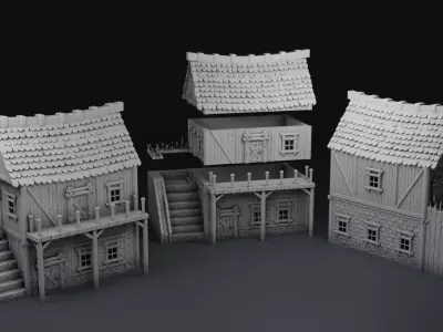 Old Town Architecture 3D print model