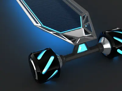 Skateboard futuristic with lights 3D model