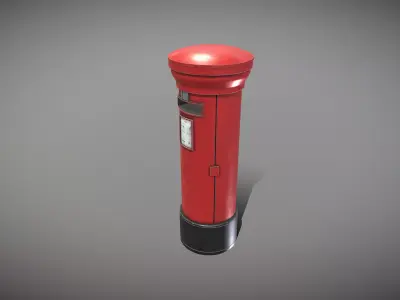 Mail Post Box Low-poly 3D model