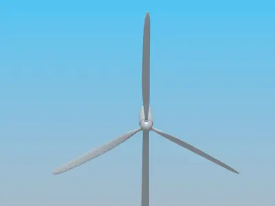 Animated wind turbine 3D model