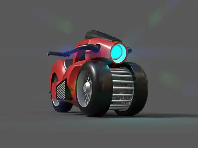 Sci-fi Bike Game Ready 3 3D model
