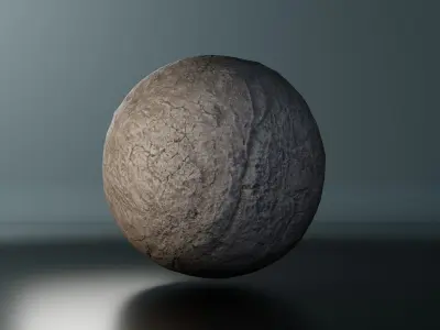Spherical Stone Boulder - PBR Model Low-poly 3D model