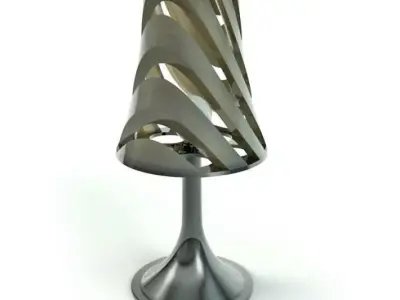 Silver Metallic Lamp 3D model