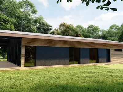 Forest villa-Casa Scene-Modern Villa 3D model 10