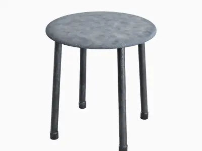 Steel Stool E 02 3D model