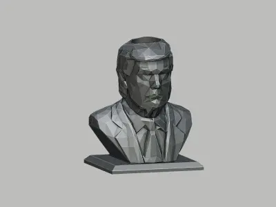 president trump low-poly pen holder 3D print model