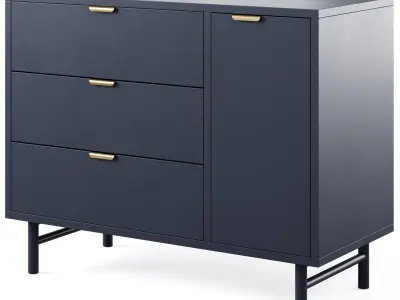 Classic Kids Dresser with Door  3D model