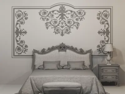 Classic White Bed 3D model