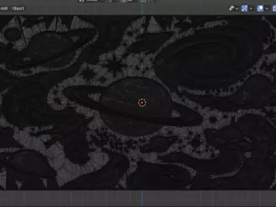 Modern Space Relief Panel Wall Decor Set STL Mural CNC 349  3D model