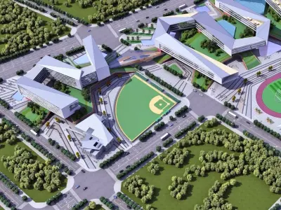 Modern University Campus Masterplan 3D model