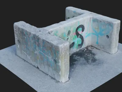 Barrier concrete H 3D model