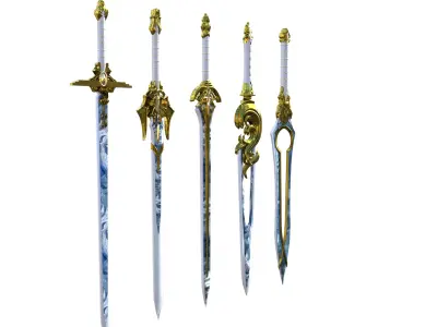 Celestials wepons Low-poly 3D model