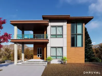 3 story exterior villa model 3D model