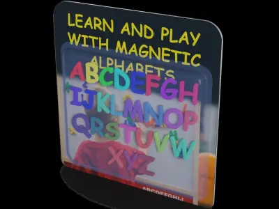 Creative and interactive toys Magnetic Alphabet Low-poly 3D model