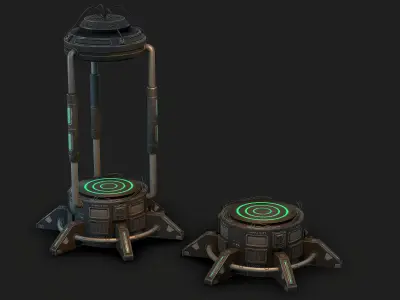Sci Fi Cryopod Low Poly Low-poly 3D model