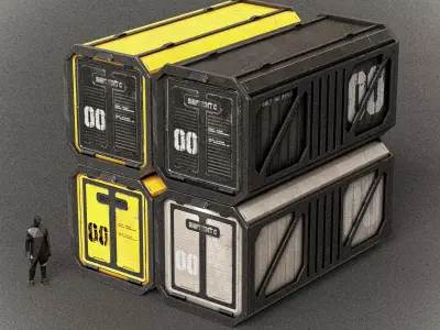 Sci-fi Shipping Container PBR Low-poly 3D model