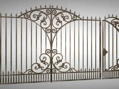 Wrought iron gate 3D model